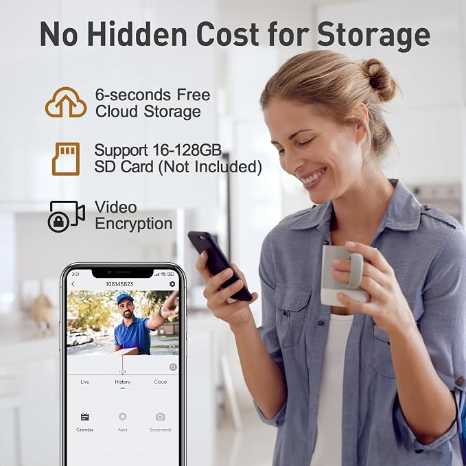 XTU Doorbell Camera Wireless No Subscription, 2K Video Doorbell - Image 2
