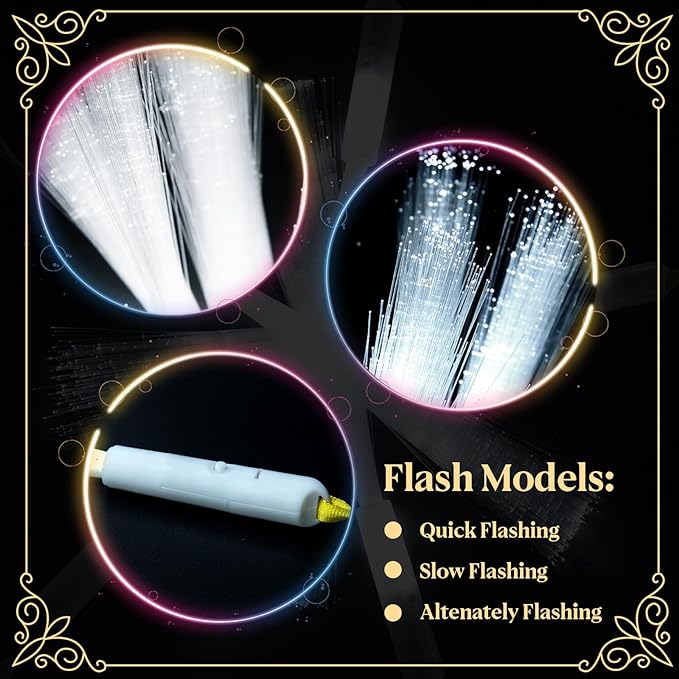SHQDD 200 PCS White Fiber Optic Wands, Neon Party Supplies, LED Fiber Wands - Image 2