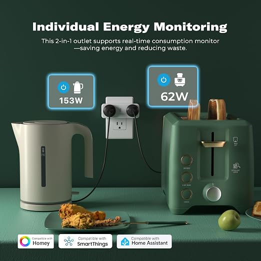 THIRDREALITY Smart Dual Plug, Zigbee 2-in-1 Smart Outlet - Image 2