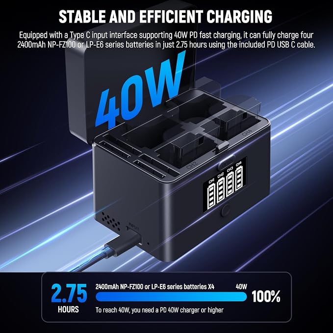 NEEWER 2 in 1 Four Channel USB Battery Charger - Image 3