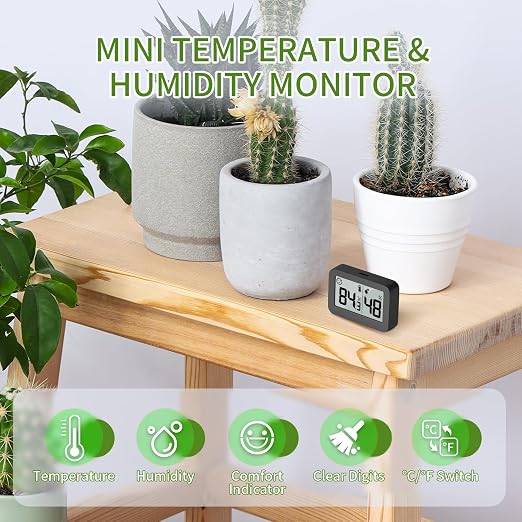 DOOMAY Mini Hygrometer Indoor Thermometer, Digital Humidity Gauge - Image 2