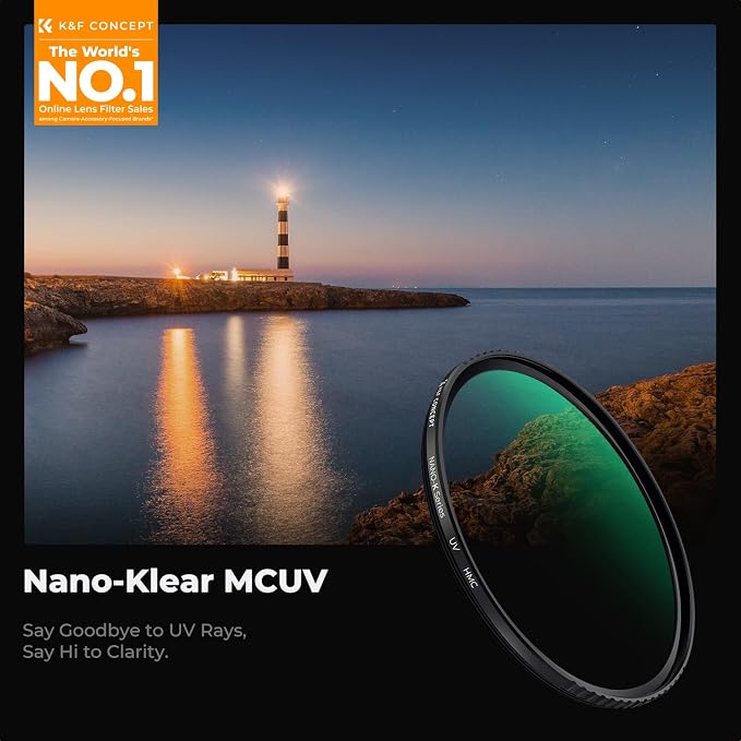 K&F CONCEPT 77mm MCUV Lens Protection Filter 18 Multi-Coated Camera Lens UV - Image 2