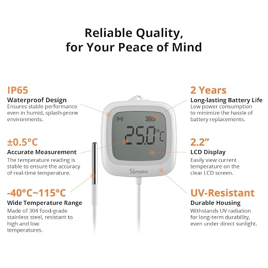 SONOFF SNZB-02LD Zigbee Waterproof Temperature Sensor - Image 4