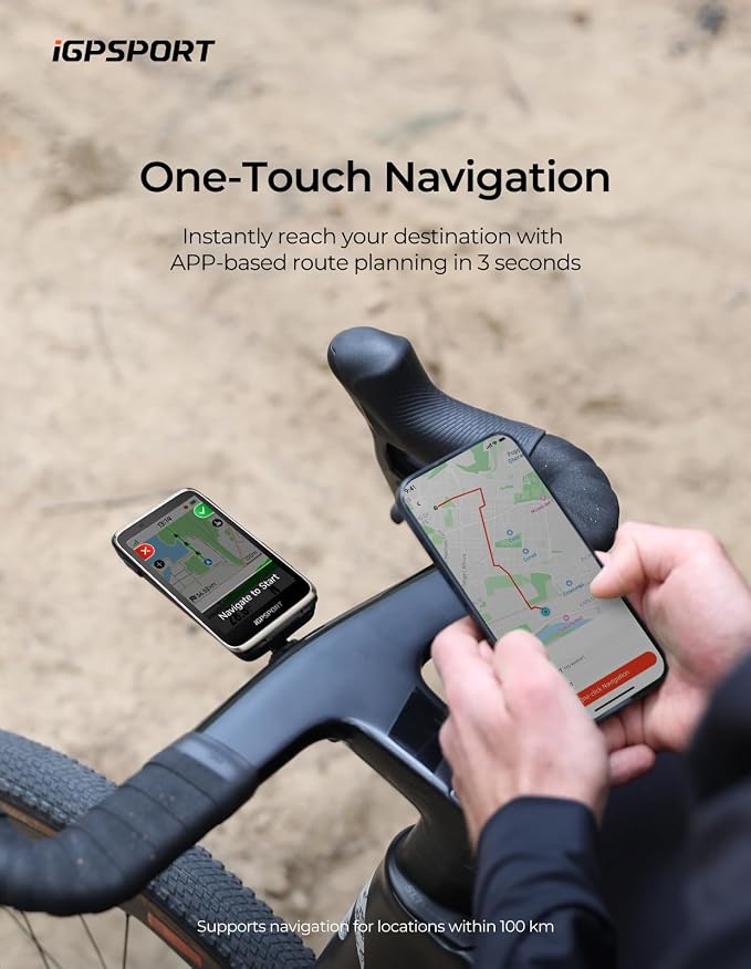 iGPSPORT BiNavi Bike Computer, 3.5‘’ Touch Screen Map Navigation Music Control - Image 8