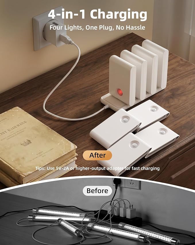 EZVALO Motion Sensor Night Lights, Rechargeable 1500mAh LED Stair Lights - Image 7
