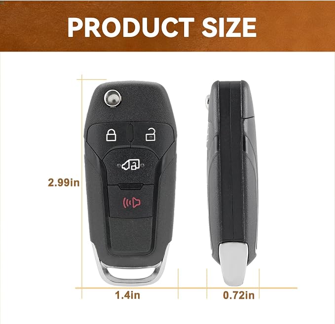 2PCS Flip Key Fob Replacement for Ford Transit 2019 2020 2021 Ford Transit - Image 6