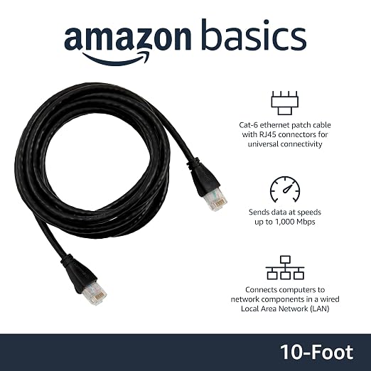 Amazon Basics RJ45 Cat-6 Ethernet Patch Cable, 10 Feet - Image 2