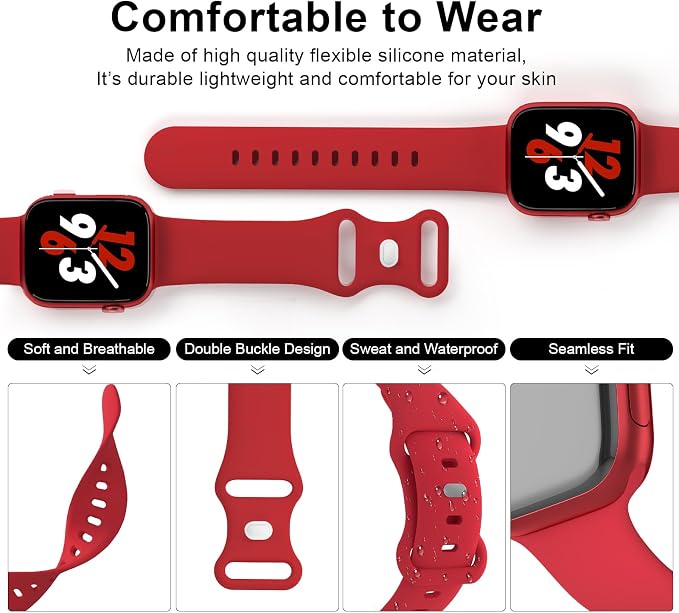 Sport Band Compatible with Apple Watch 38mm 40mm 41mm 42mm 44mm 45mm 46mm 49mm - Image 3