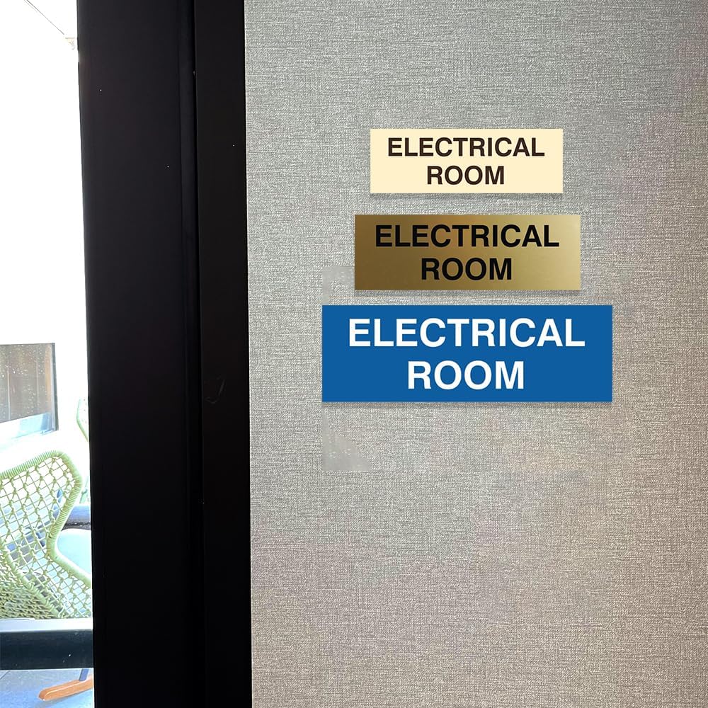 All Quality Basic Electrical Room Sign | Durable Construction | Building Safety -Red - Medium (1 Pack)