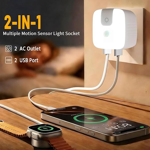 Motion Sensor Switch, Plug in Sensor Light Control Switch, Featuring Human Body - Image 3
