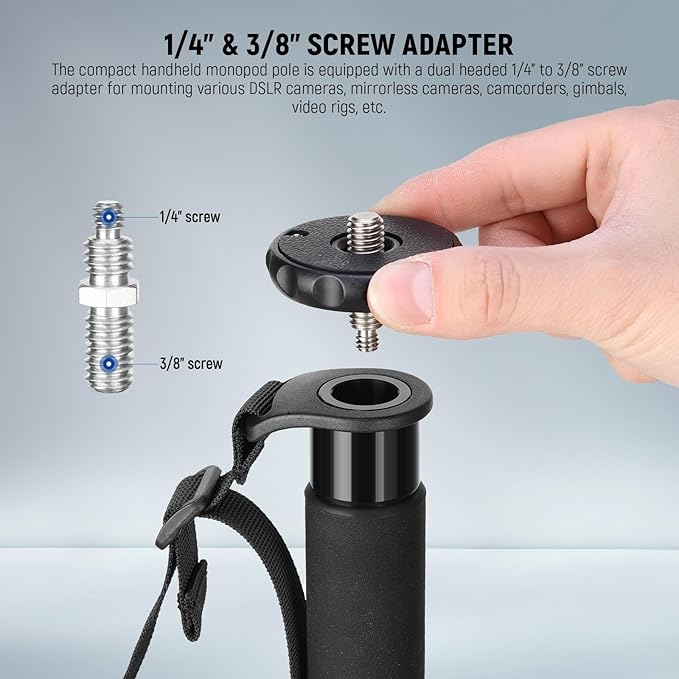 NEEWER 61"/155cm Camera Monopod Stand, Aluminum Alloy Portable Travel Video - Image 4