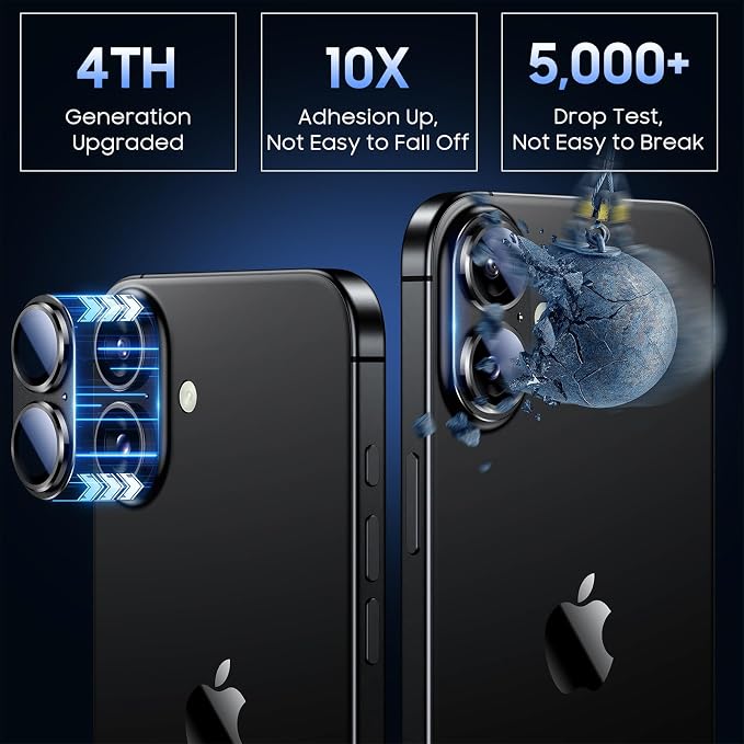 Uyiton Compatible with iPhone 16 / iPhone 16 Plus Camera Lens Protector - Image 2
