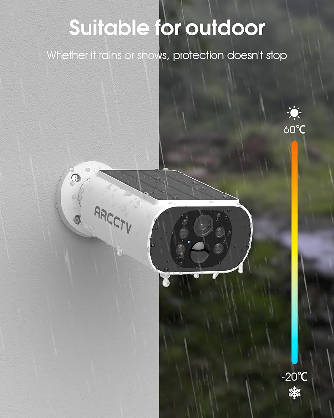 ARCCTV Solar Security Camera Outdoor Wireless, 4MP Battery Powered Home - Image 6