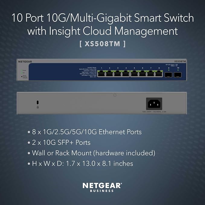 NETGEAR 10-Port 10G/Multi-Gigabit Ethernet Smart Switch - Image 2