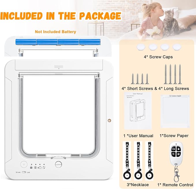 Smart Cat Door for Interior & Exterior, RFID Cat Pet Door - Image 7