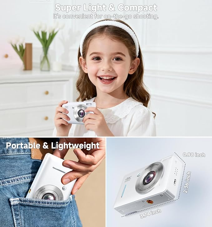 Digital Camera, 44MP FHD 1080P Point and Shoot Digital Camera - Image 6