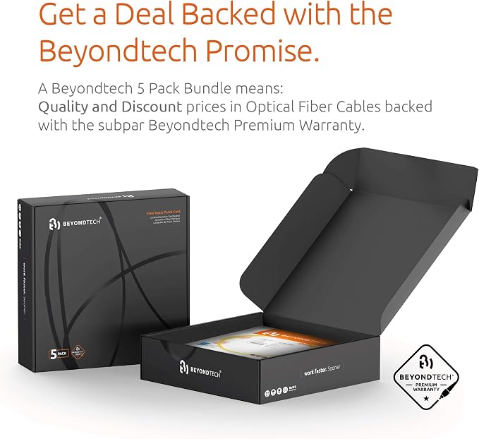 BEYONDTECH 1m LC to LC Fiber Patch Cable – UPC Single-Mode Duplex Fiber Optic - Image 7
