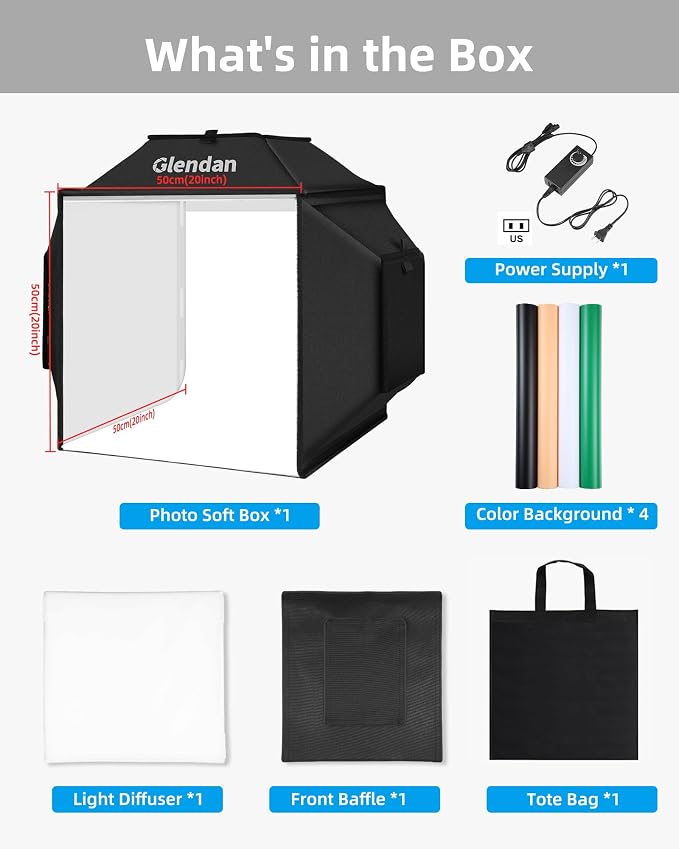 Glendan Upgrade Professional Portable Photo Studio Light Box - Image 7