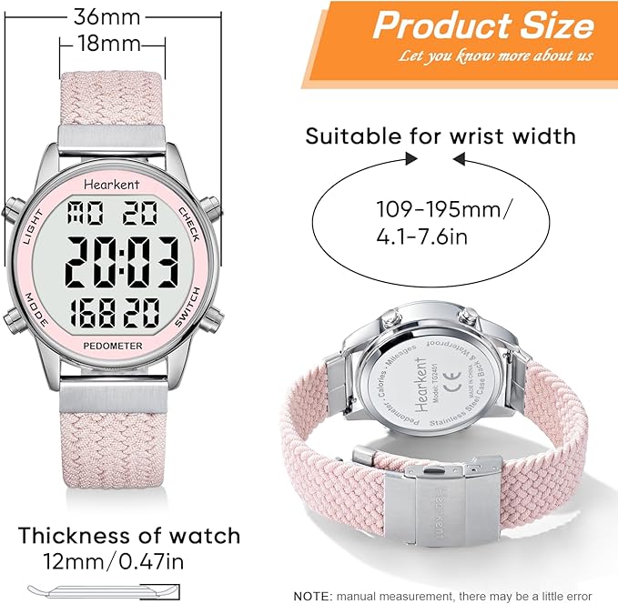 Hearkent Pedometer Watch for Walking Steps and Miles-Men&Women-Step Counter for - Image 2