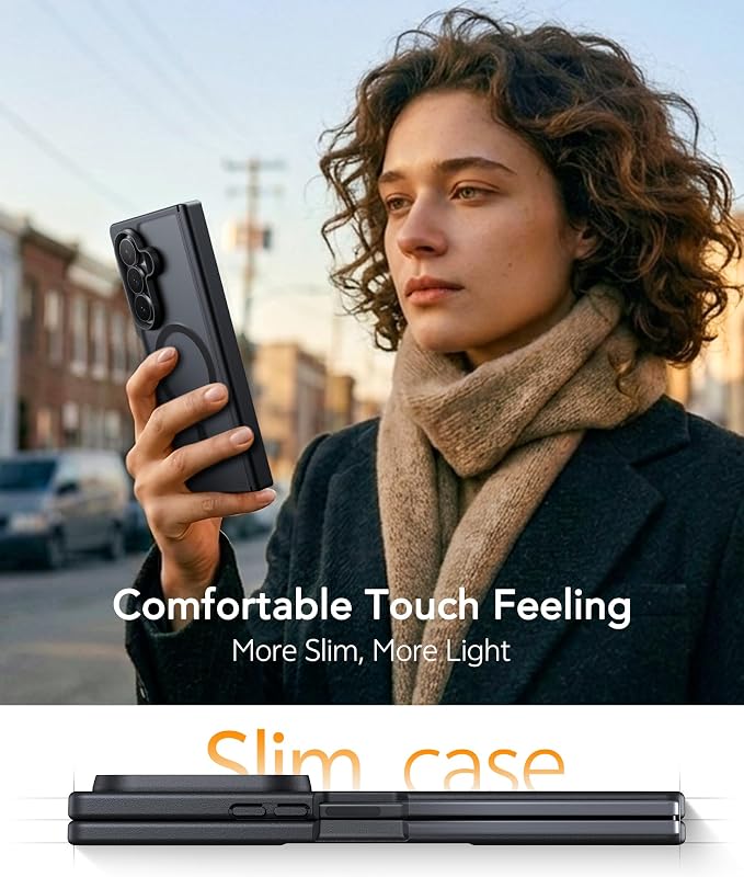 FNTCASE for Samsung Galaxy Z Fold 7 Case: Translucent Matte Cases Military - Image 8
