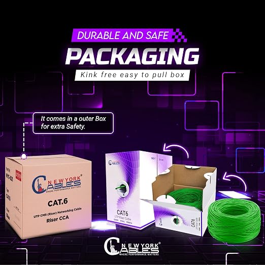 NewYork Cables | Cat6 Ethernet Cable 1000ft | Bulk Riser 23AWG, UTP 4 Pairs - Image 6