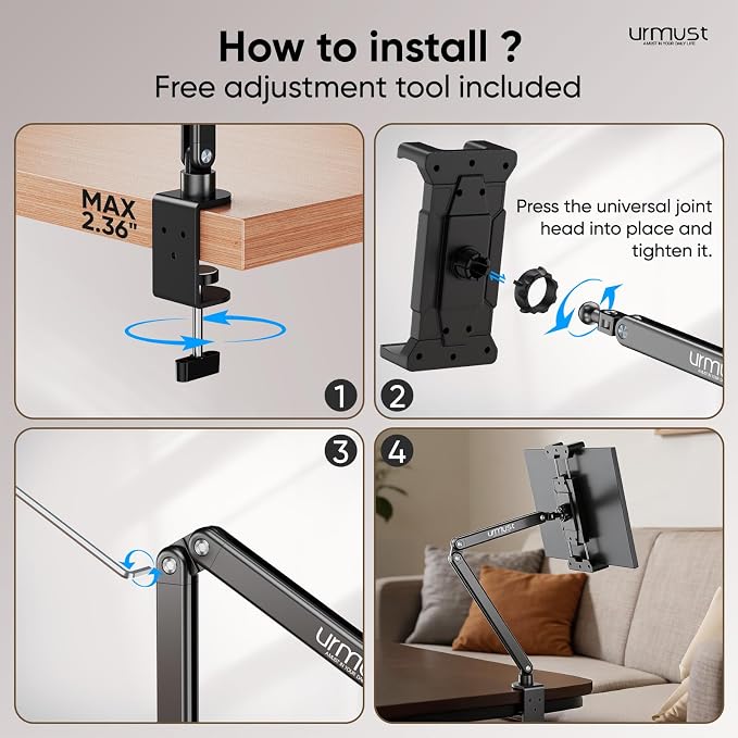 Urmust Portable Monitor Stand 15.6", iPad Stand - Image 9