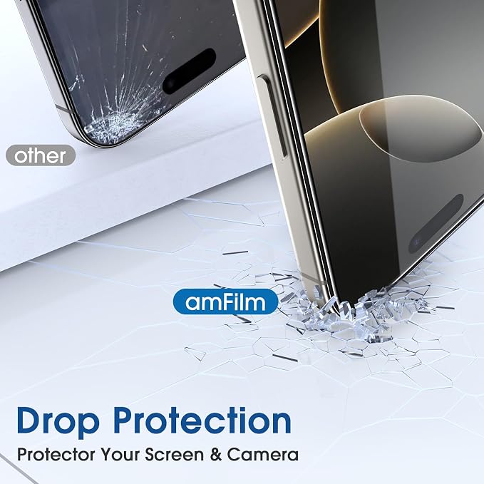 amFilm Auto-Alignment OneTouch for iPhone 16 Pro Screen Protector + Camera Lens - Image 6