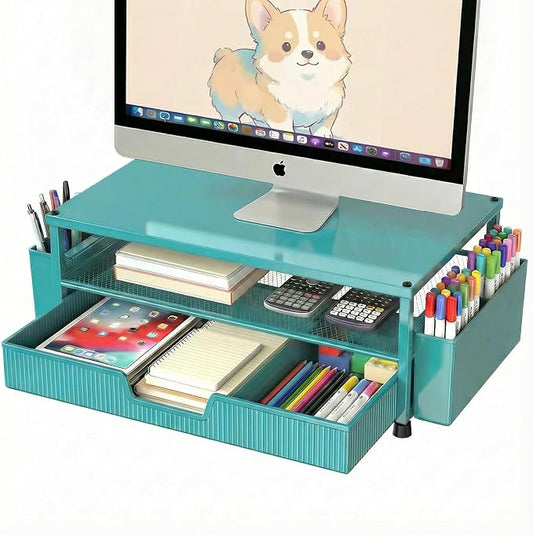 ECOLOVI Desk Organizer and Accessories, 2-Tier Computer Monitor Stand Rise by ECOLOVI