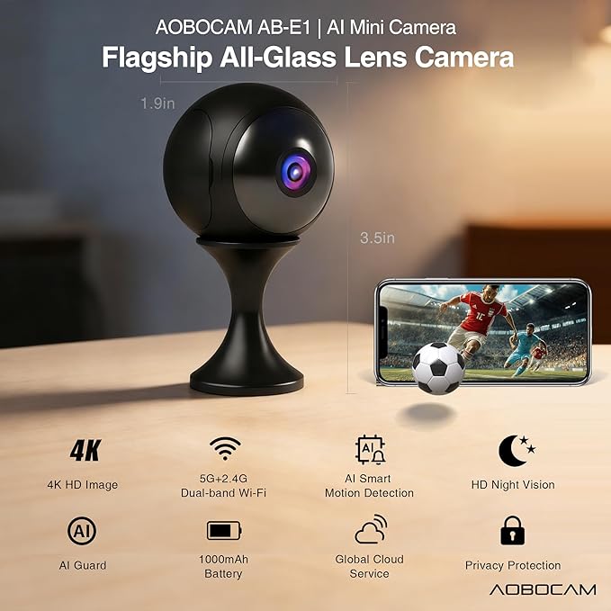 Indoor Camera Wireless-4K Mini Nanny Cam Spy Hidden Camera, Dual-Band WiFi - Image 2
