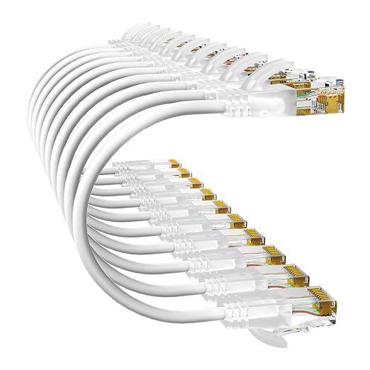 Cat6a Patch Cables 20ft Slim, Cat6 Ethernet Patch Cable Pure Copper, Flexible by 10Gsupxsel