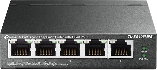 TP-Link TL-SG105MPE | Easy Smart Managed | 4 PoE+ Ports @120W, w/ 1 Uplink by TP-Link