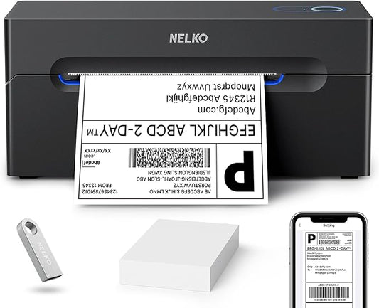 Nelko Bluetooth Thermal Shipping Label Printer, Wireless 4x6 Shipping Label by NELKO