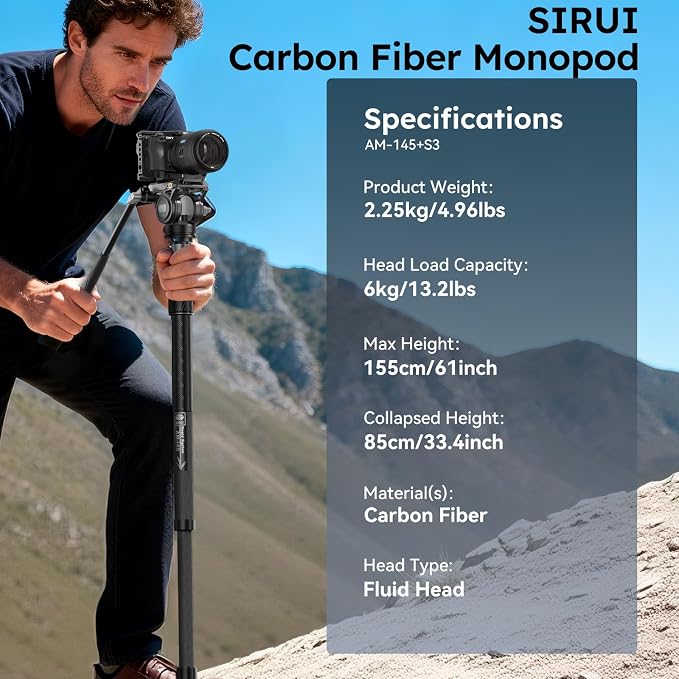 SIRUI AM-145 Carbon Fiber 3-in-1 Monopod - Image 9