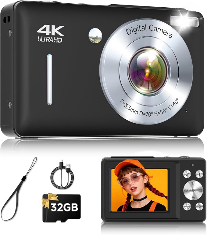 Digital Camera, 44MP FHD 1080P Point and Shoot Digital Camera by CEYE
