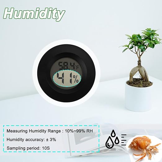 Reptile Thermometer and Humidity Gauge Digtal Terrarium Thermometer Circular - Image 5