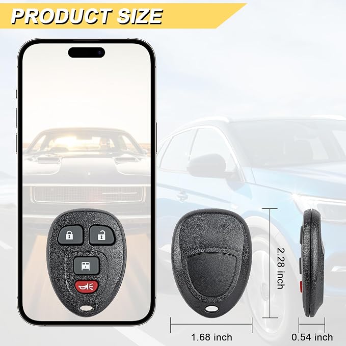Vurkcy Key Fob Replacement for 2007-2024 Chevrolet Express Van & GMC Savana Car - Image 4