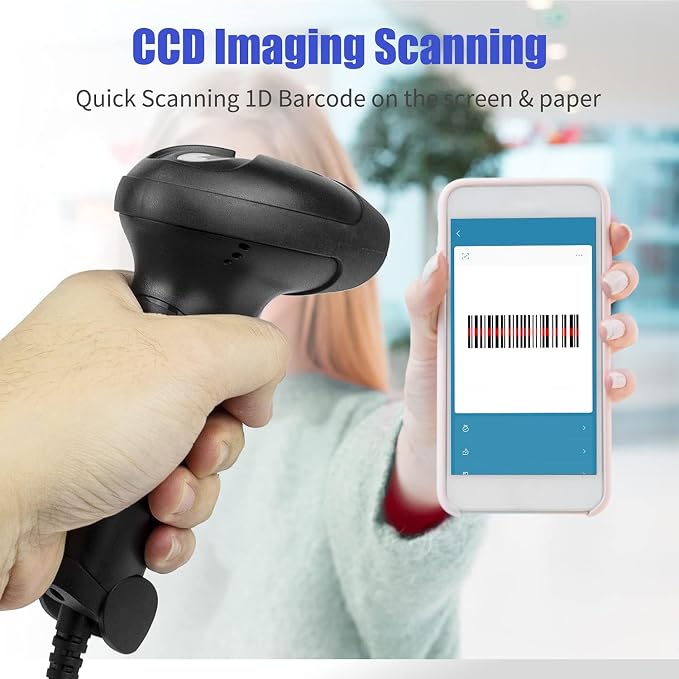 NetumScan USB 1D Barcode Scanner, Handheld Wired CCD Barcode Reader Supports - Image 4