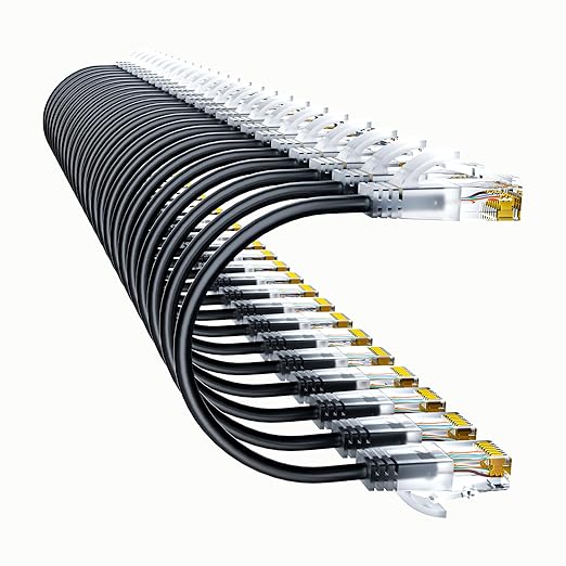 Cat6a Patch Cables 1ft Slim, Cat6 Ethernet Patch Cable Pure Copper, Flexible by 10Gsupxsel