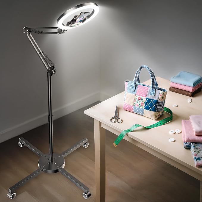 Ring Light with Stand & Lockable Wheels, Ring Light Tripod by LUXSURE