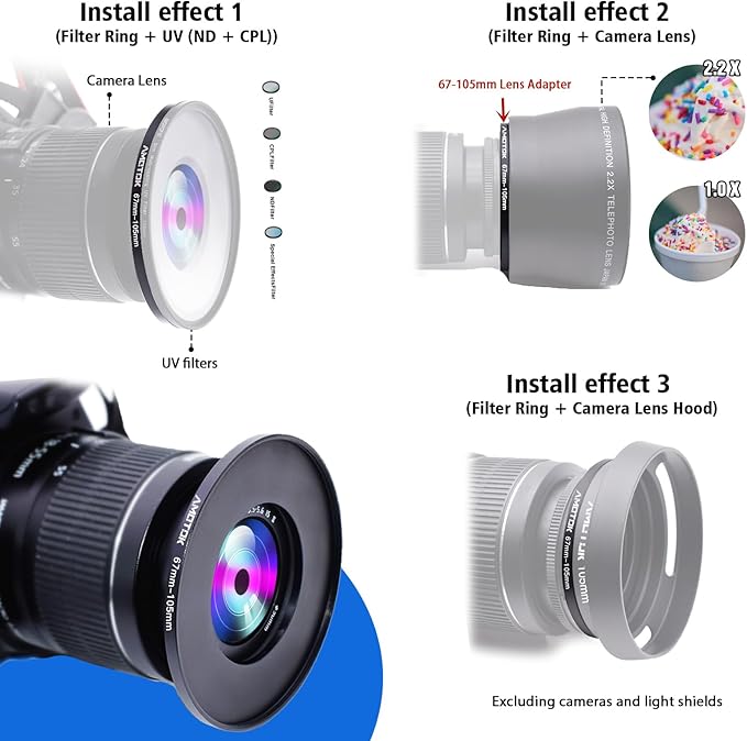 72mm Lens to 49mm Camera Lens Adapter, 72mm-49mm Filter Step-Down Ring - Image 5