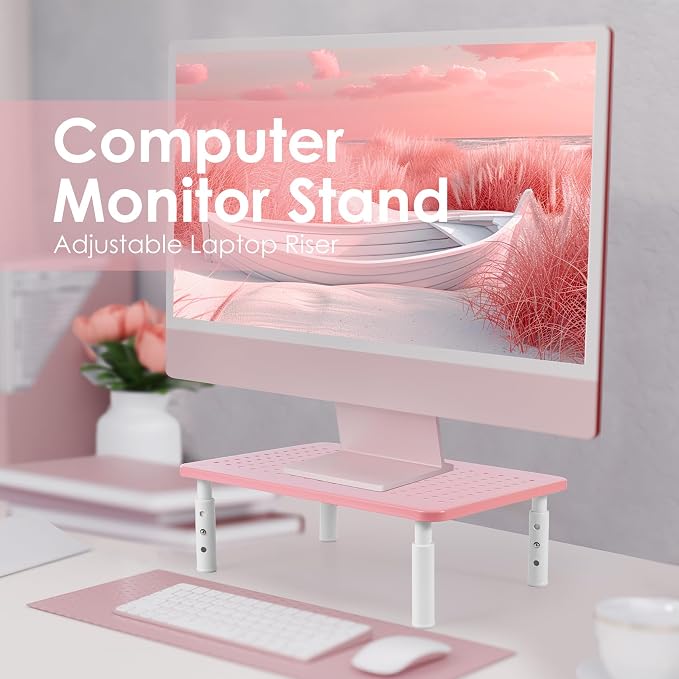 LOTEYIKE Monitor Riser Desktop Stand, Flat Screen TV Monitor Stand Riser - Image 2