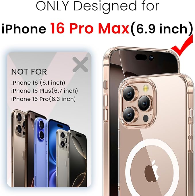 toushion 3 in 1 for iPhone 16 Pro Max Case Clear - Image 2