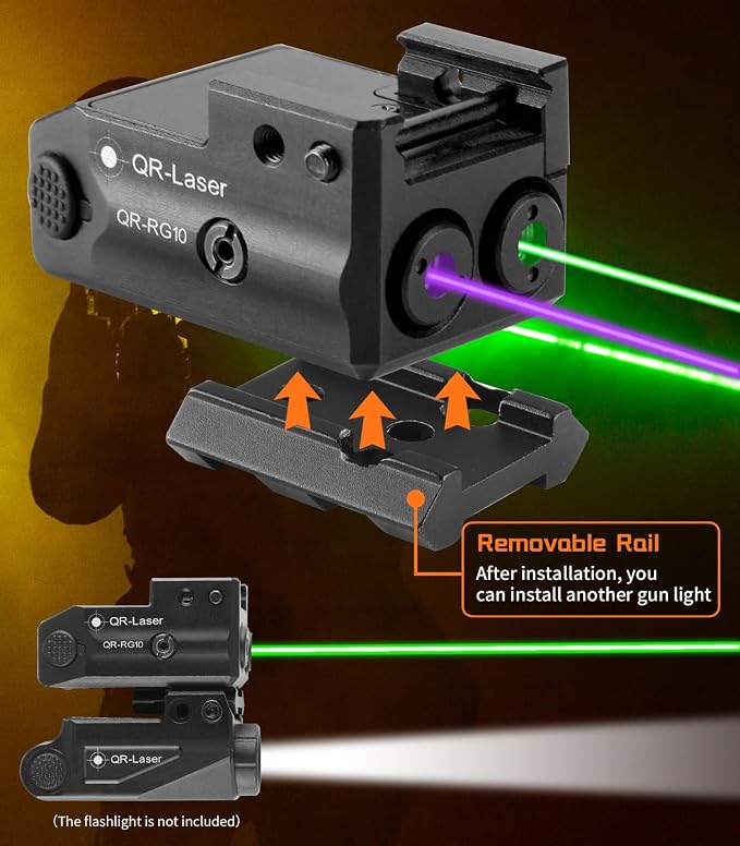 Red Green Purple Blue Laser Light Combo, 800 Lumens Tactical Flashlight Laser - Image 4