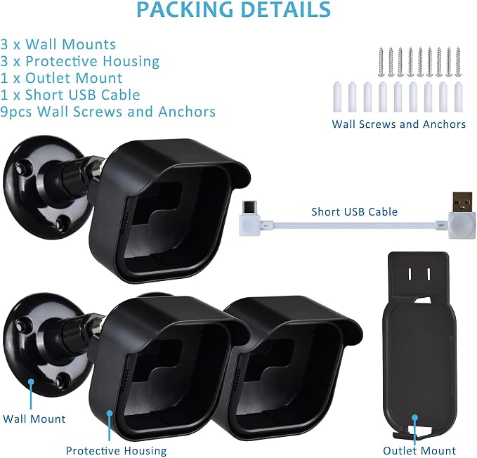 All New Blink Outdoor 4/2K+ Camera Mounting Brackets, 3 Pack Weatherproof - Image 7