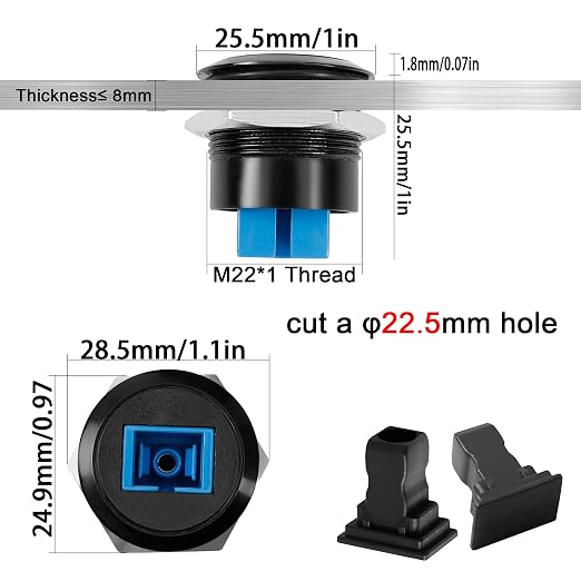 QIANRENON SC Fiber Optic Female to Female Threaded Fixed Mount Adapter - Image 4