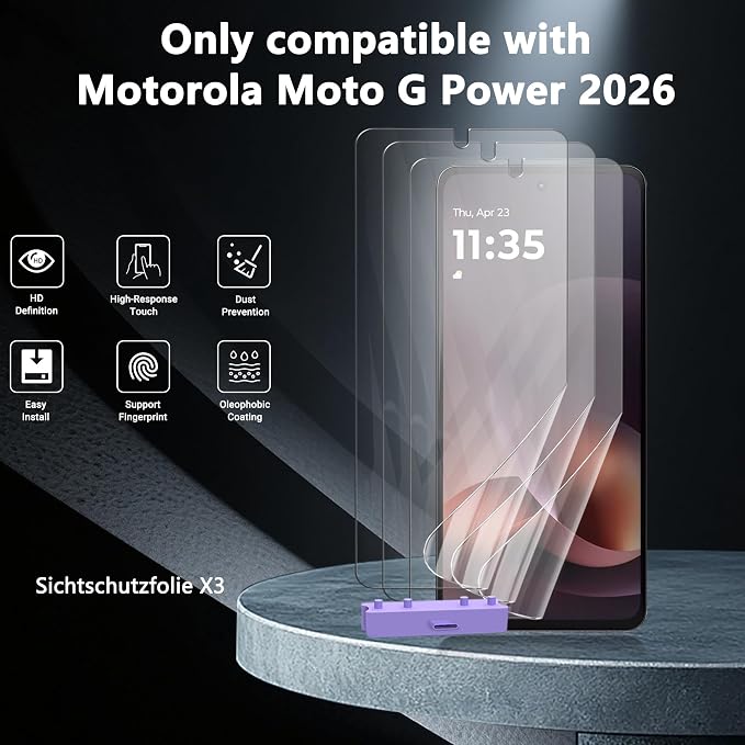3 Pack Screen Protector for Motorola Moto G Power 2026, TPU Film - Image 6