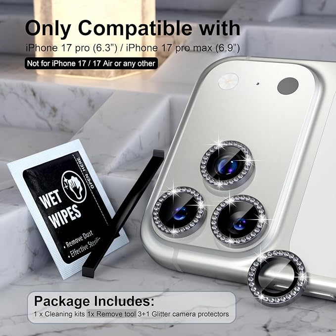 Choiche Compatible for iPhone 17 Pro/iPhone 17 Pro Max Camera Lens Protector - Image 2