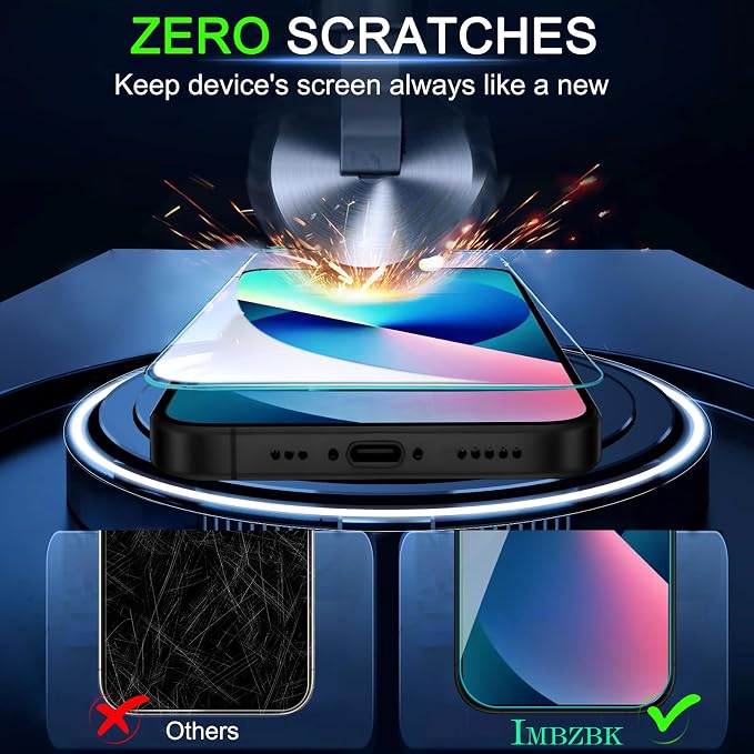 IMBZBK 3 Pack Screen Protector for iPhone 13 Accessories, Case Friendly Film - Image 4