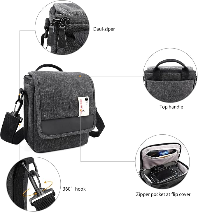 Besnfoto Mirrorless Camera Shoulder Bag Small Messenger Case Waist Bag - Image 3