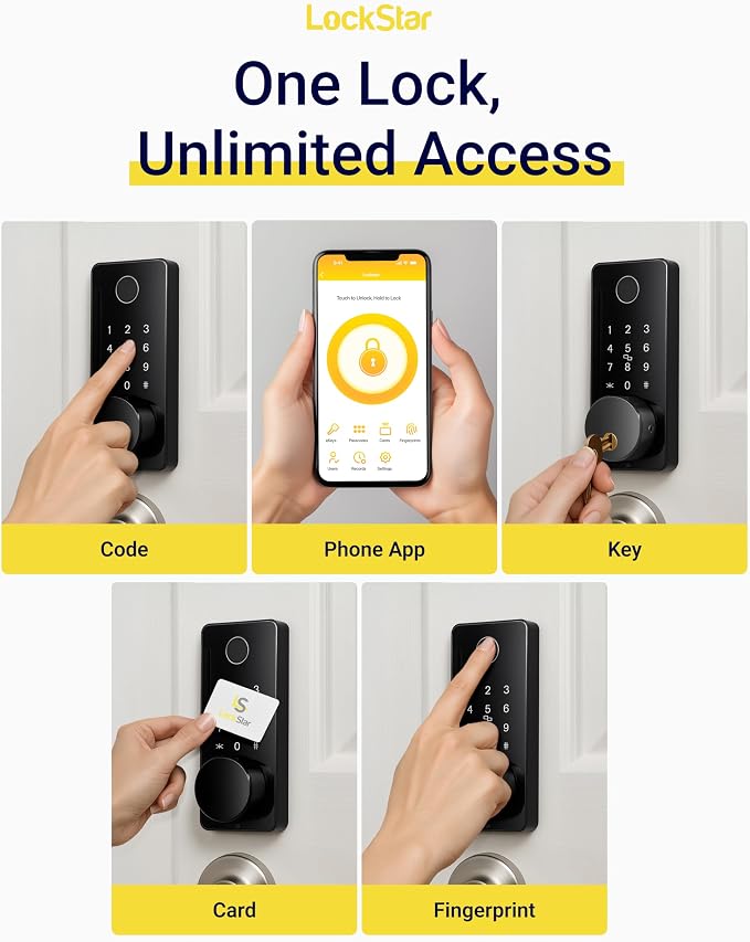 LOCKSTAR® Smart Door Lock • Keyless Entry Deadbolt Door Lock • Multiple Entry - Image 2
